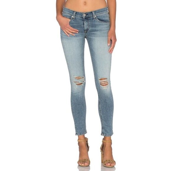 Rag & Bone Mid Rise Capri Distressing Light Murray Wash 23 - Picture 1 of 4